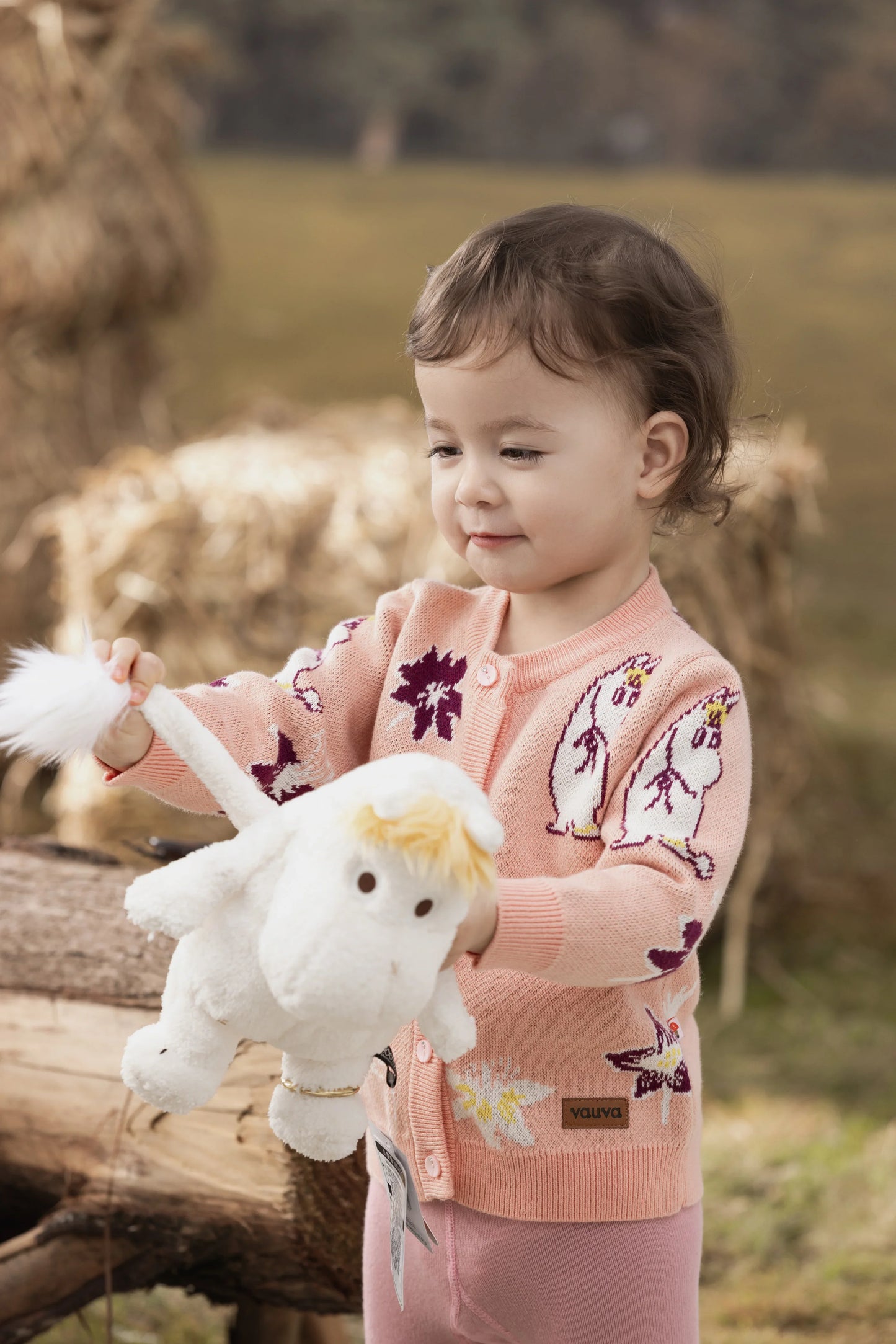 Vauva x Moomin Vauva x Moomin FW23 - Baby Girls Moomin Pattern Long Sleeve Knit Jacket (Pink) Coat & Jacket