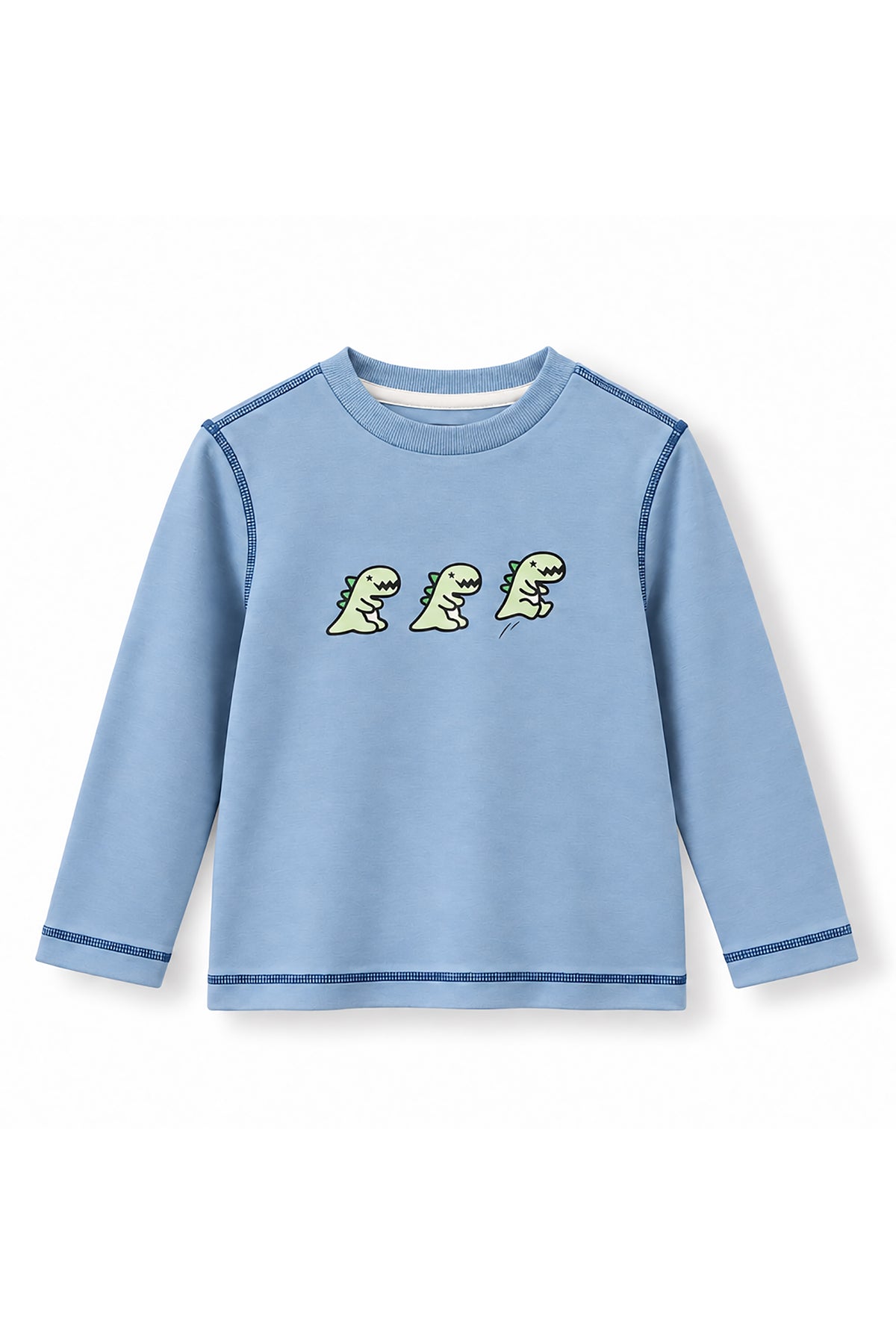 Boys Dinos Contrast Stitch Long Sleeve T-Shirt