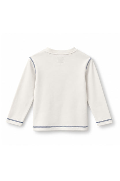 Boys Dinos Contrast Stitch Long Sleeve T-Shirt