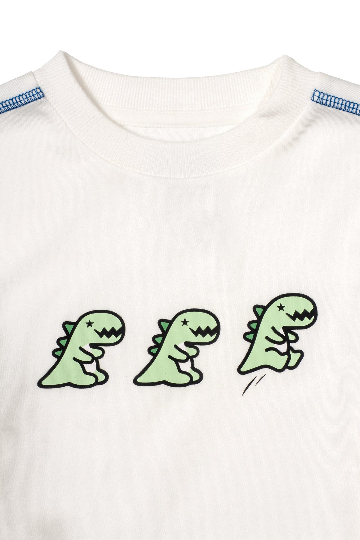 Boys Dinos Contrast Stitch Long Sleeve T-Shirt