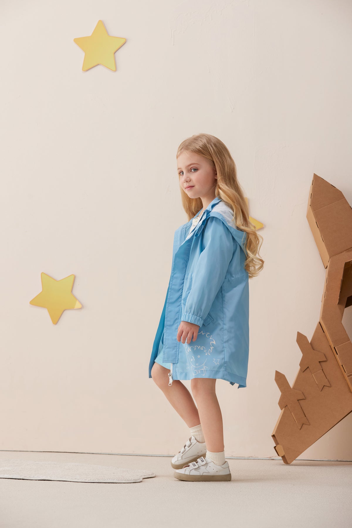 Vauva x Le Petit Prince - Kids Polyester Parka (Blue) model front
