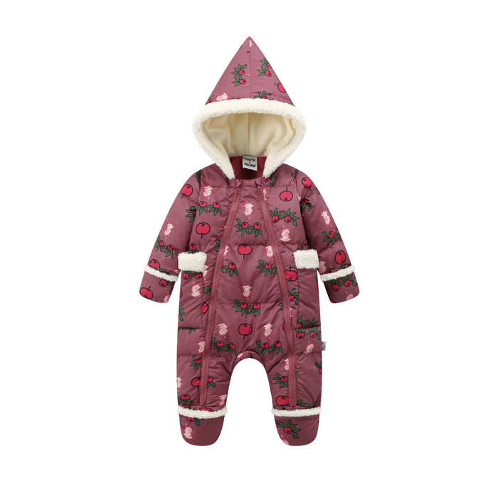 Vauva x Moomin FW23 - 女嬰水果圖案長袖連帽夾棉連身衣 (紫色)