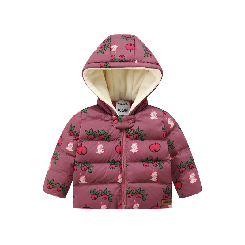 Vauva x Moomin FW23 - Baby Girls Moomin All Over Print Padded Jacket with Hood (Red) product image front