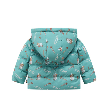 Vauva x Moomin Vauva x Moomin FW23 - Baby Boys Moomin All Over Print Padded Jacket with Hood (Green) Coat &amp; Jacket