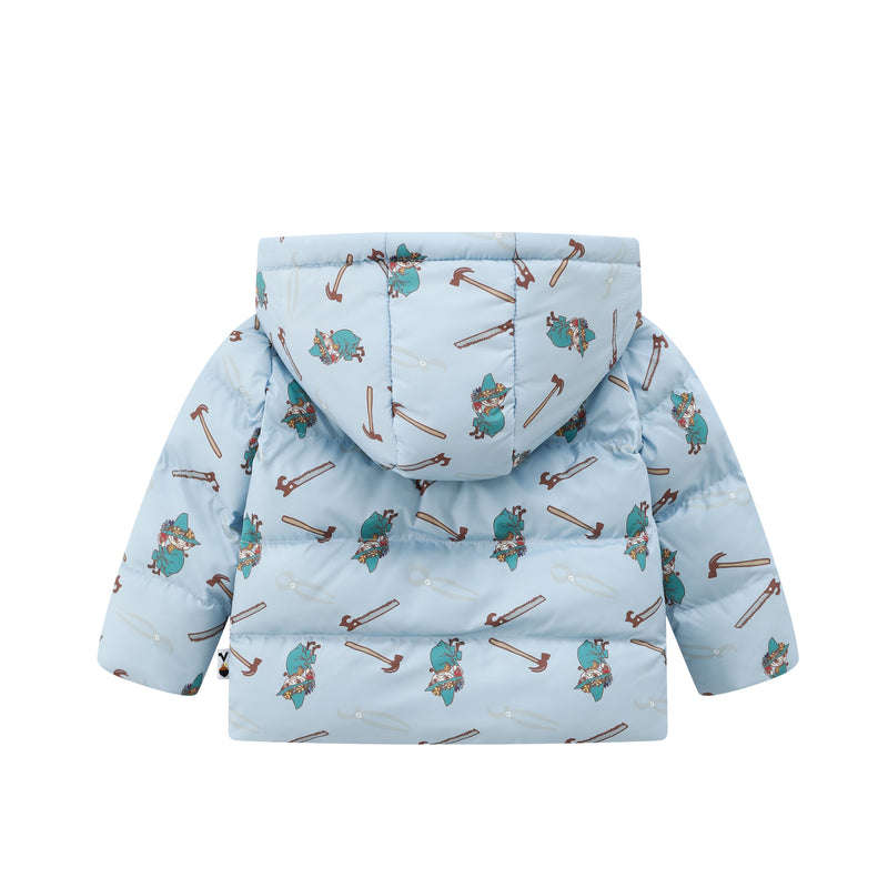Vauva x Moomin FW23 - Baby Boys Moomin Padded Jacket with Hood (Folk Blue) product image back