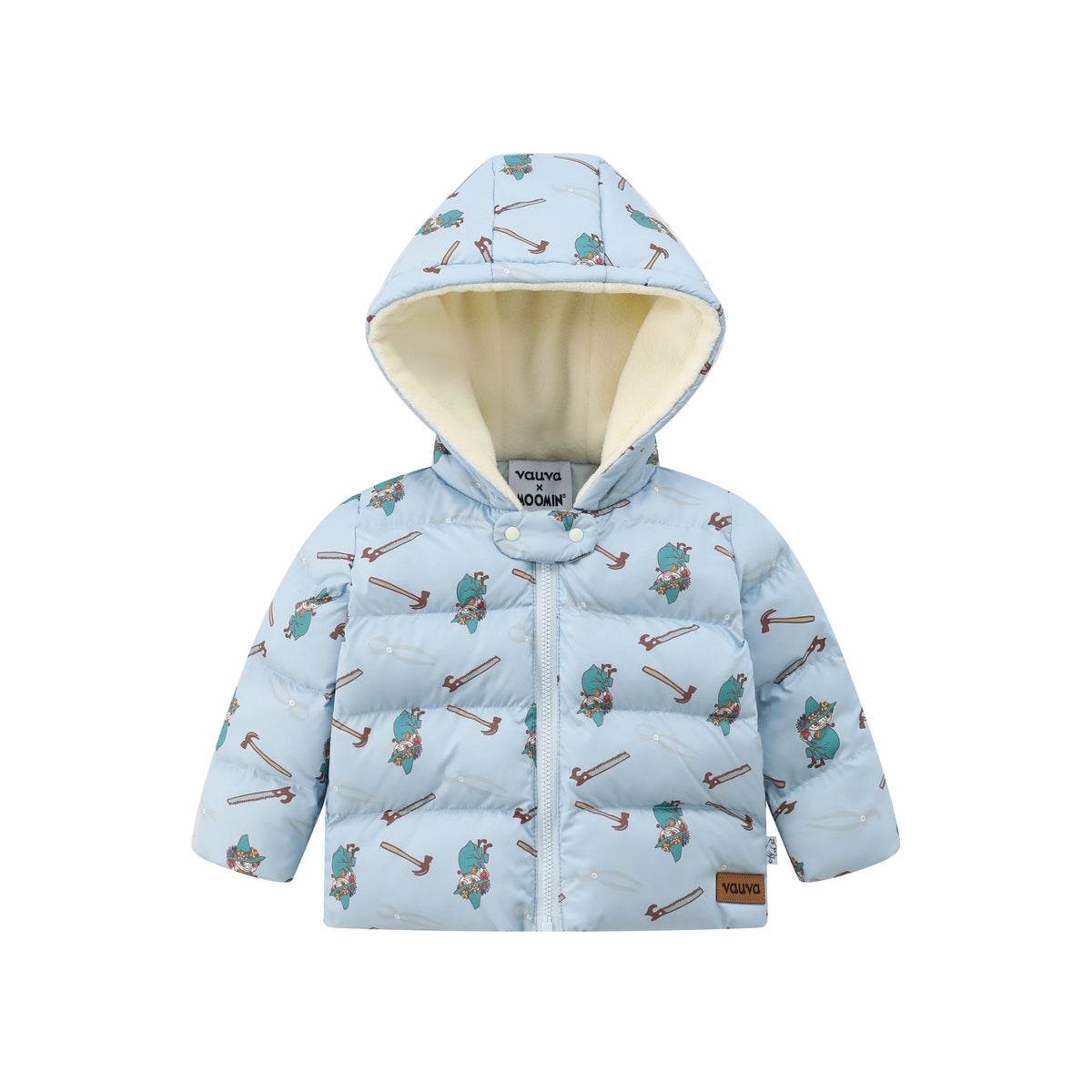 Vauva x Moomin FW23 - Baby Boys Moomin Padded Jacket with Hood (Folk Blue) product image front