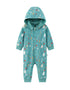Vauva x Moomin Vauva x Moomin FW23 - Baby Boys Moomin All Over Print Cotton Hood Long Sleeve Romper (Green) Romper