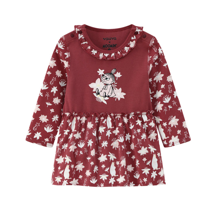 Vauva x Moomin FW23 - 女嬰棉質長袖連身衣 (紅色)
