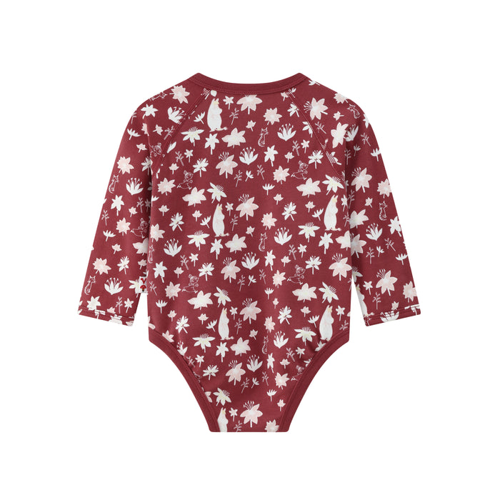 Vauva x Moomin FW23 - 女嬰姆明全印花棉質長袖包屁衣  (紅色)