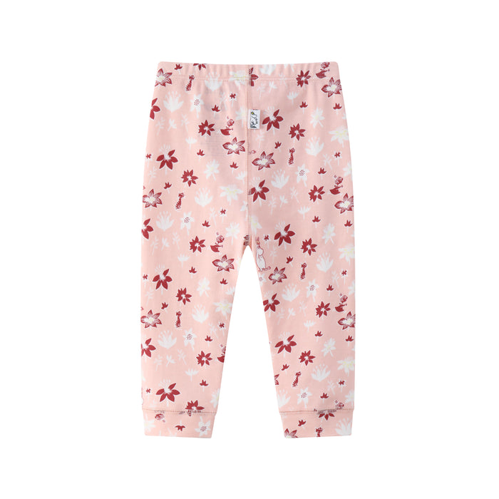Vauva x Moomin FW23 - 女嬰姆明全印花棉質長褲 (粉色)