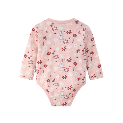 Vauva x Moomin Vauva x Moomin FW23 - Baby Girls Moomin All Over Print Cotton Long Sleeve Bodysuit (Pink) Bodysuit