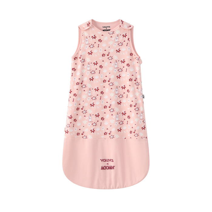 Vauva x Moomin FW23 - Baby Girls Moomin All Over Print Cotton Sleeping Bag (Pink) product image front