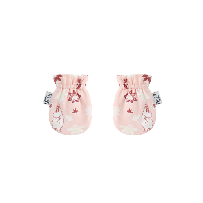 Vauva x Moomin FW23 - Baby Girls Moomin All Over Print Cotton Mittens (Pink) product image 1