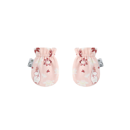 Vauva x Moomin Vauva x Moomin FW23 - Baby Girls Moomin All Over Print Cotton Mittens (Pink) Mitten