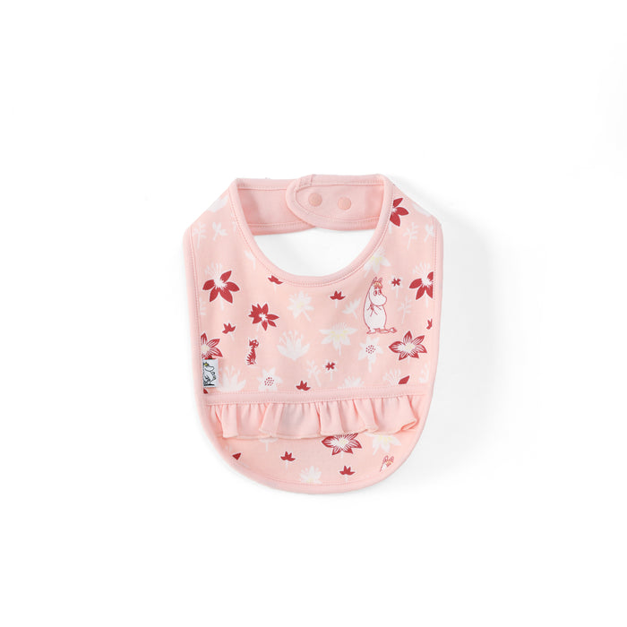 Vauva x Moomin FW23 - Baby Girls Moomin All Over Print Ruffle Cotton Bib (Pink) product image 1