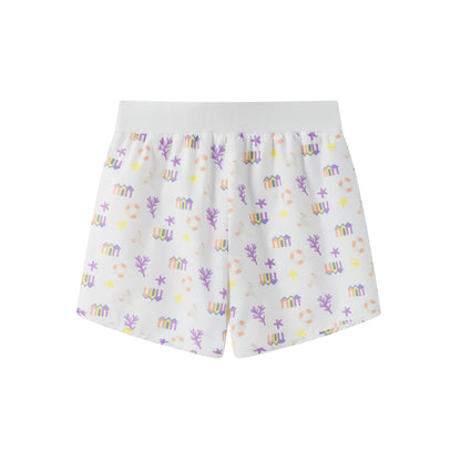 VAUVA Vauva SS24 - Girl All Over Print Shorts - White Shorts