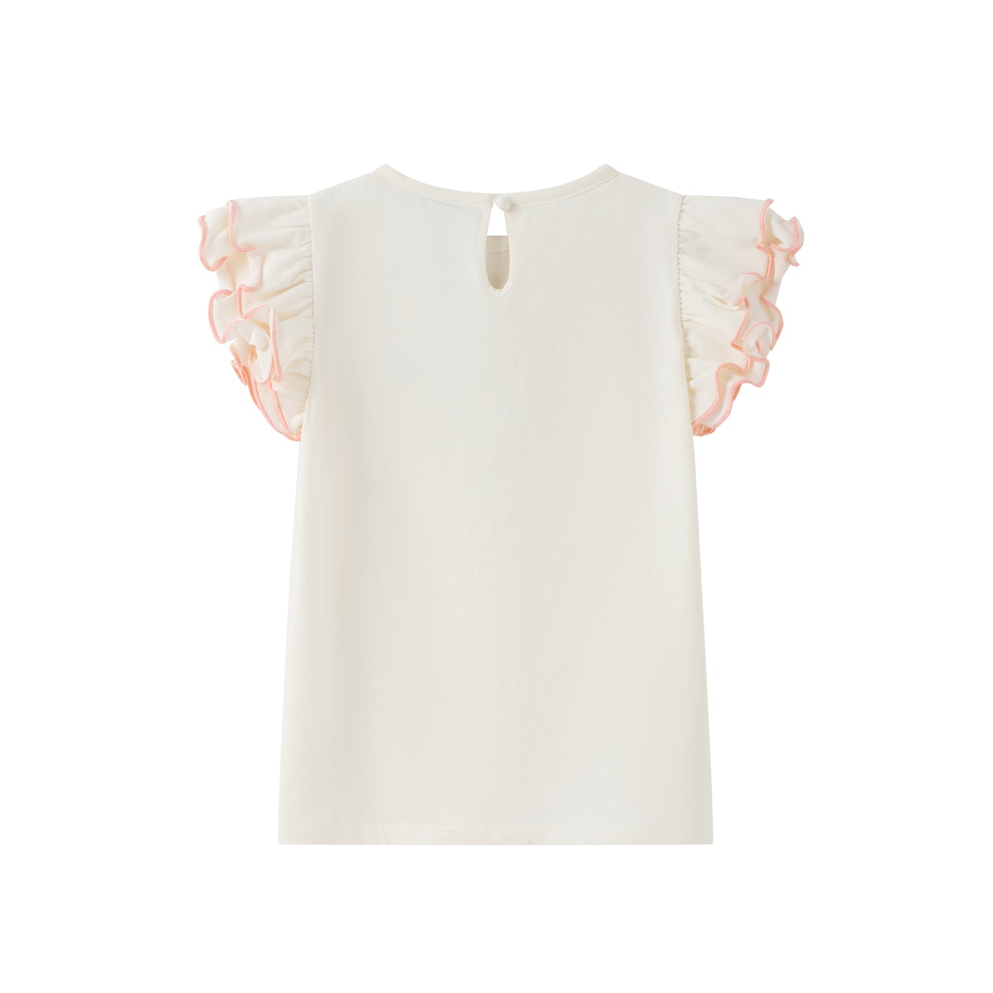 VAUVA Vauva SS24 - Toddler Girl Fish Embroidered Short Sleeve T-Shirt Top - White Top & Bottom Set