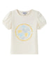VAUVA Vauva SS24 - Toddler Girl Logo Embroidered Short Sleeve T-Shirt Top - White Tops