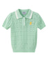 VAUVA Vauva SS24 - Girls Knitted Polo Sweater (Pastel Green) Sweater