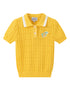 VAUVA Vauva SS24 - Girls Knitted Polo Sweater (Orange) Sweater