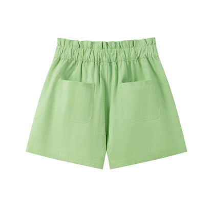 VAUVA Vauva SS24 - Toddler Girl Plain Print with Butterfly Knot Shorts Shorts