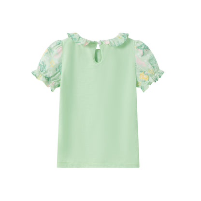 VAUVA Vauva SS24 - Toddler Girl Vauva Logo Print with Collar Tops