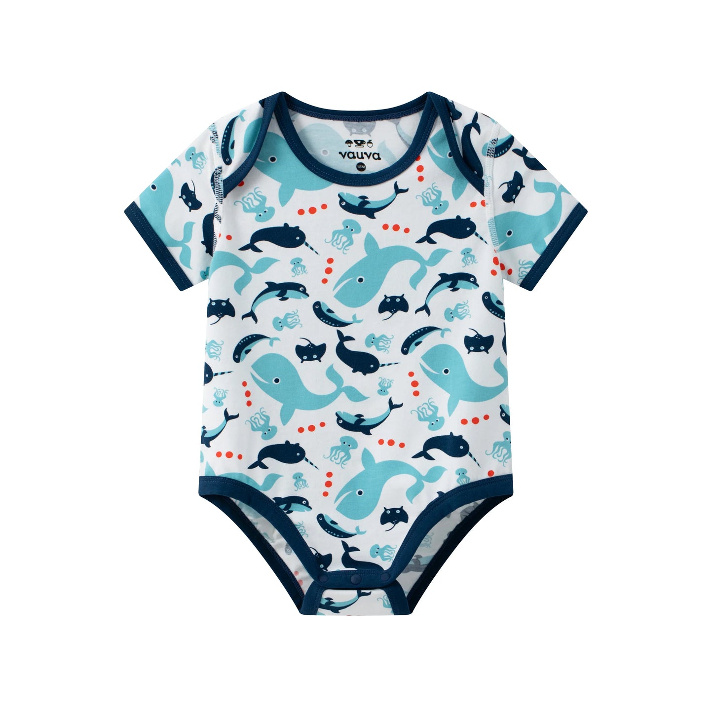 VAUVA Vauva SS24 - Baby Boy Whale Short Sleeves Bodysuit Bodysuit