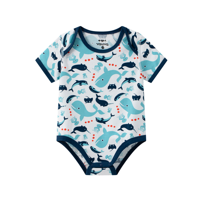 VAUVA Vauva SS24 - Baby Boy Whale Short Sleeves Bodysuit Bodysuit