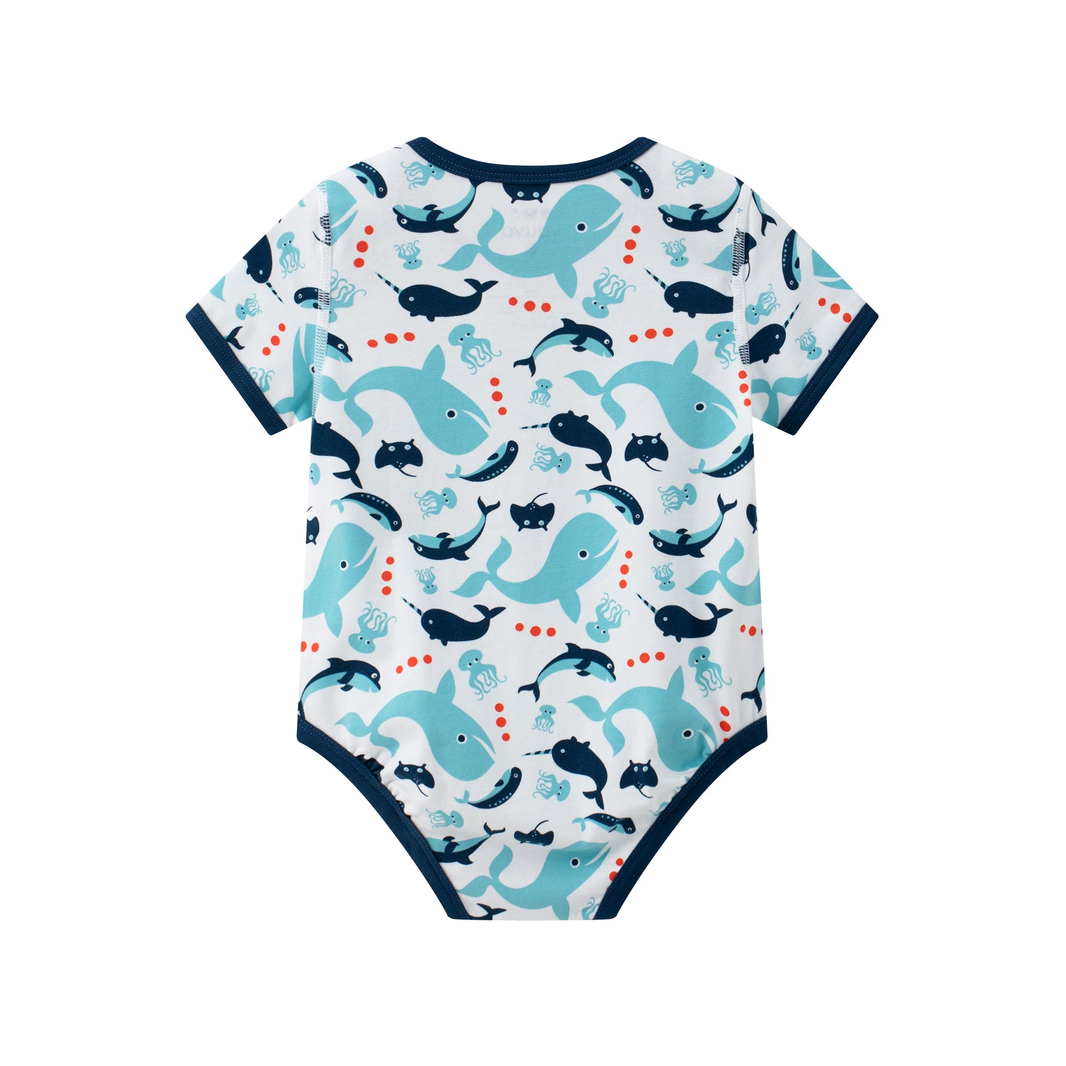 VAUVA Vauva SS24 - Baby Boy Whale Short Sleeves Bodysuit Bodysuit