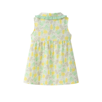 VAUVA Vauva SS24 - Baby Girl All Over Print Peter Pan Collar Top &amp; Bottom Set Top &amp; Bottom Set