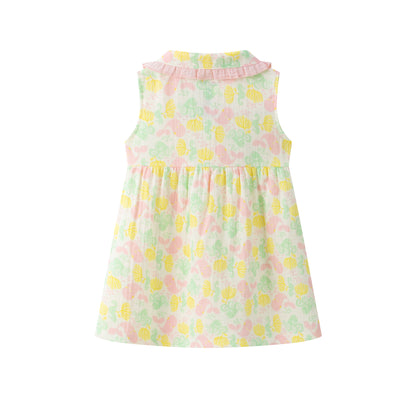 VAUVA Vauva SS24 - Baby Girl All Over Print Peter Pan Collar Top &amp; Bottom Set Top &amp; Bottom Set