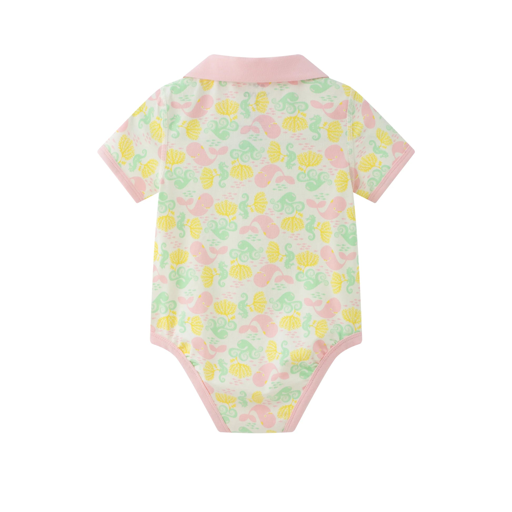 VAUVA Vauva SS24 - Baby Girl's Whale Print Organic Cotton Romper Romper