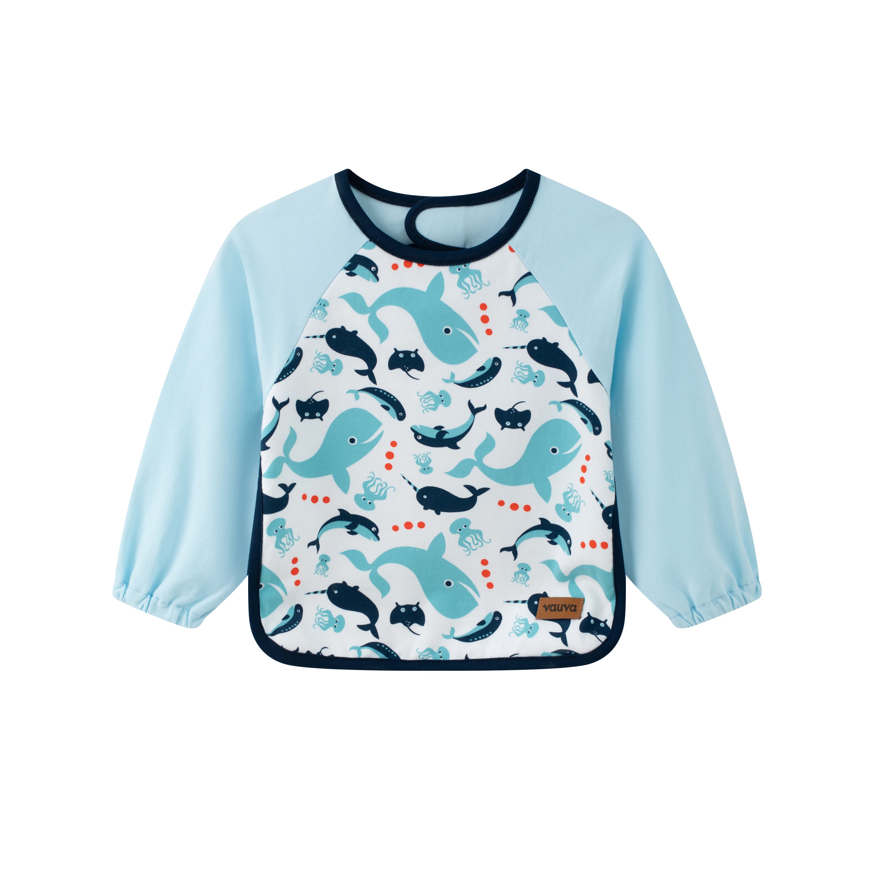 VAUVA Vauva SS24 - Baby Boy Long Sleeves Bib (Whale) Bib