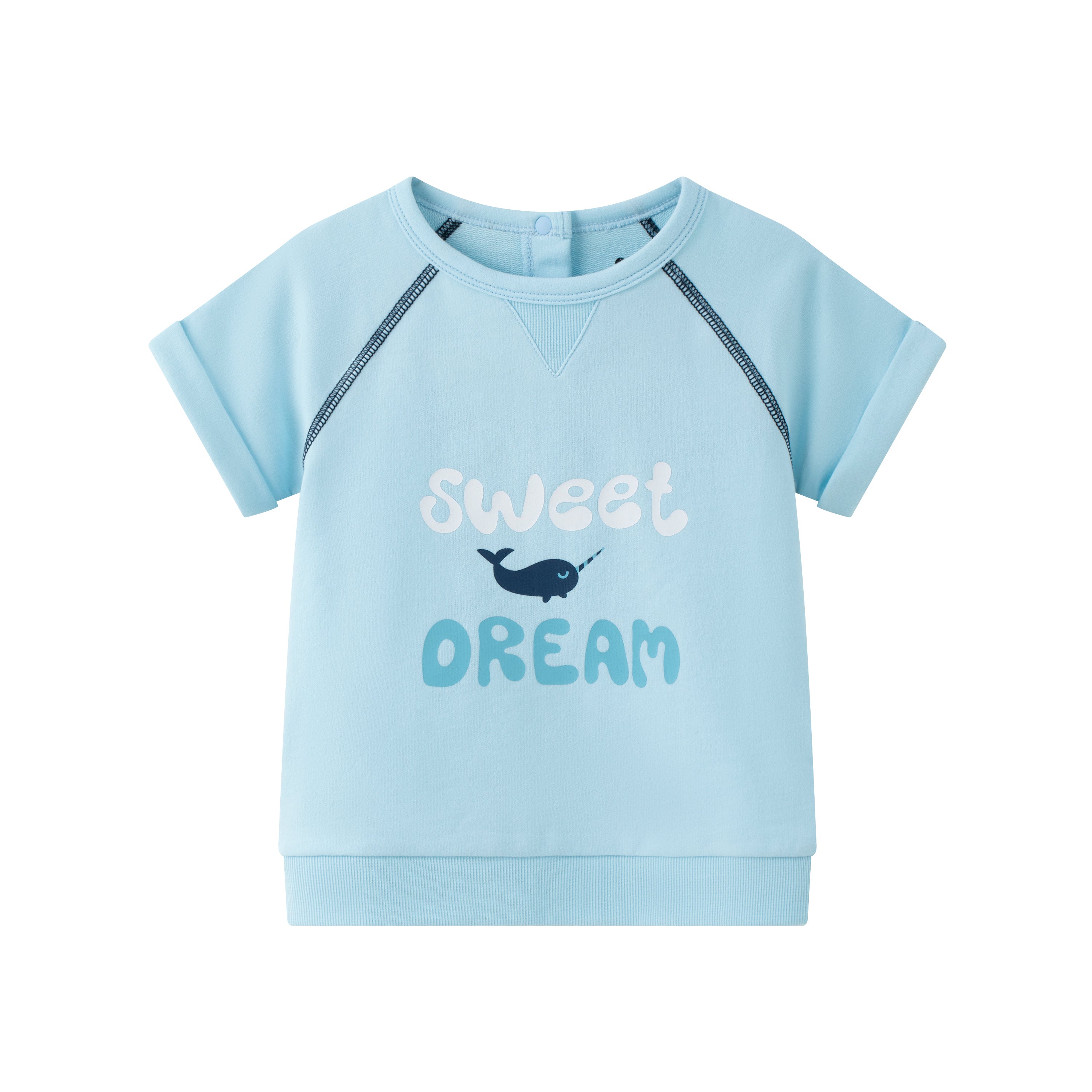 VAUVA Vauva SS24 - Baby Boy Sweet Dream Short Sleeves Top (Blue) Tops