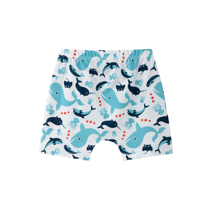 Vauva SS24 - Baby Boy Whale Print Shorts (White) - Product 1