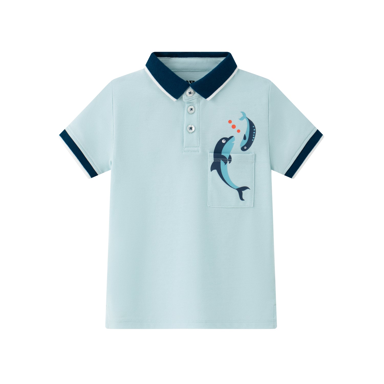 VAUVA Vauva SS24 - Baby Boy Short Sleeves Polo Top (Blue) Tops