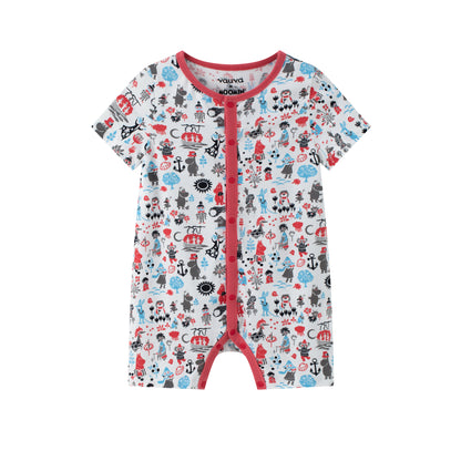 Vauva x Moomin Vauva x Moomin - Baby Moomin Printed Short Sleeved Romper (Red/Blue) Romper