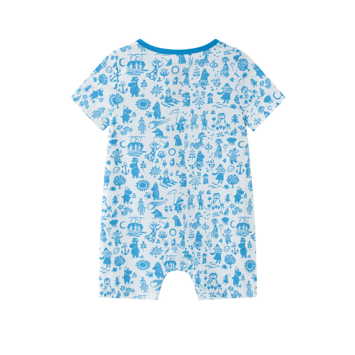 Vauva x Moomin - Baby Moomin Print Short Sleeve Romper (White)