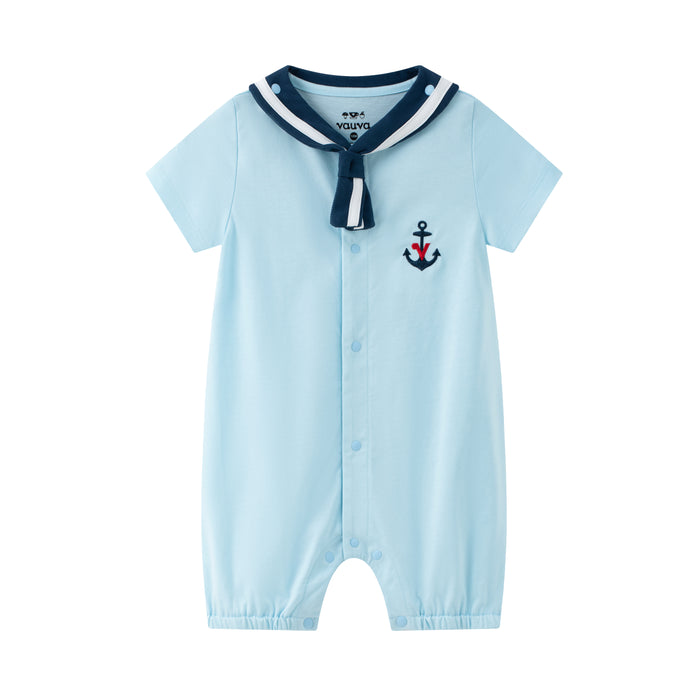 Vauva SS24 - Baby Sailor Short Sleeve Romper (Blue)