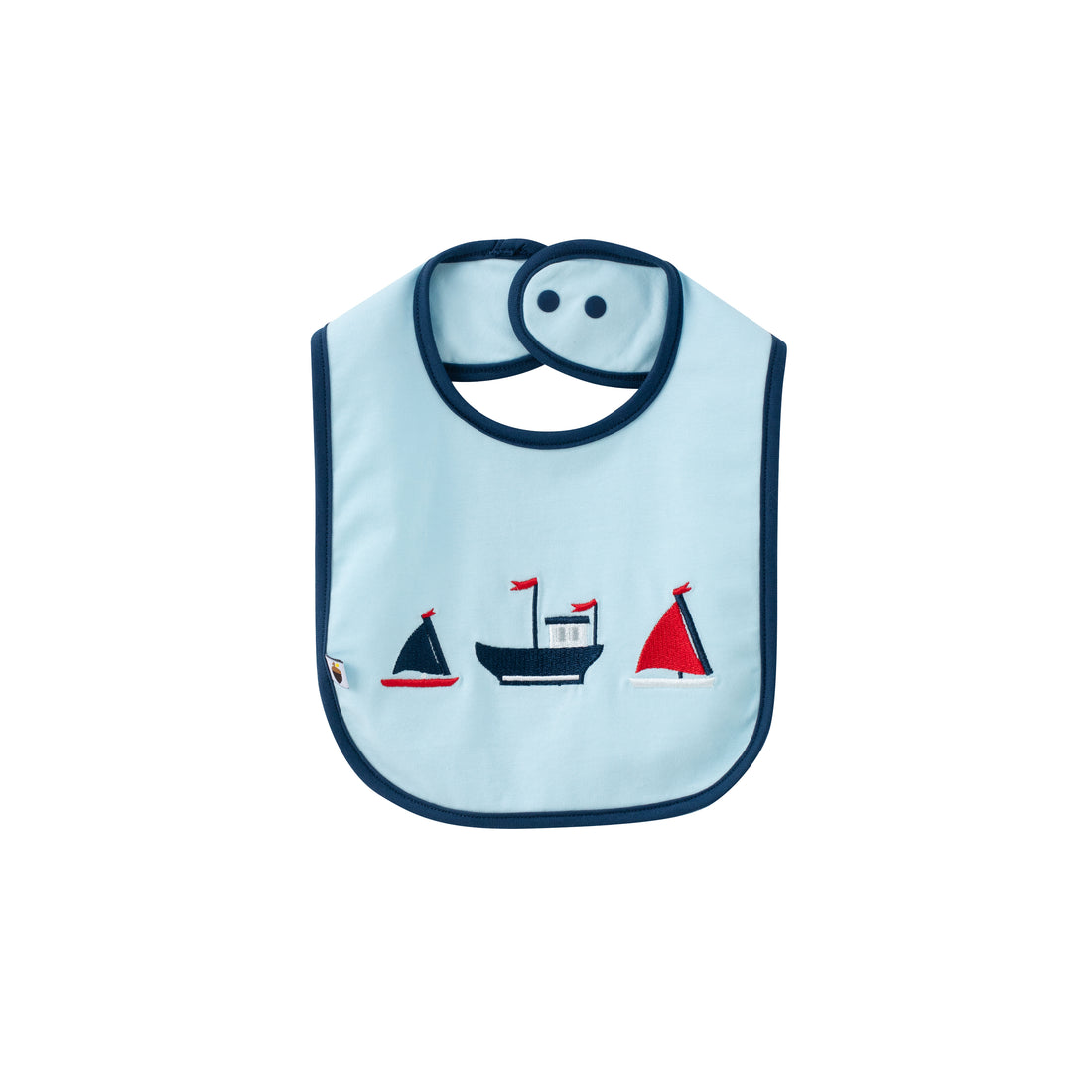 VAUVA Vauva SS24 - Baby Boy Embroidery Bib (Dark Blue) Bib