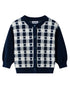 VAUVA Vauva SS24 - Baby Girl Plaid Long Sleeve Cardigan (Dark Blue) Cardigan