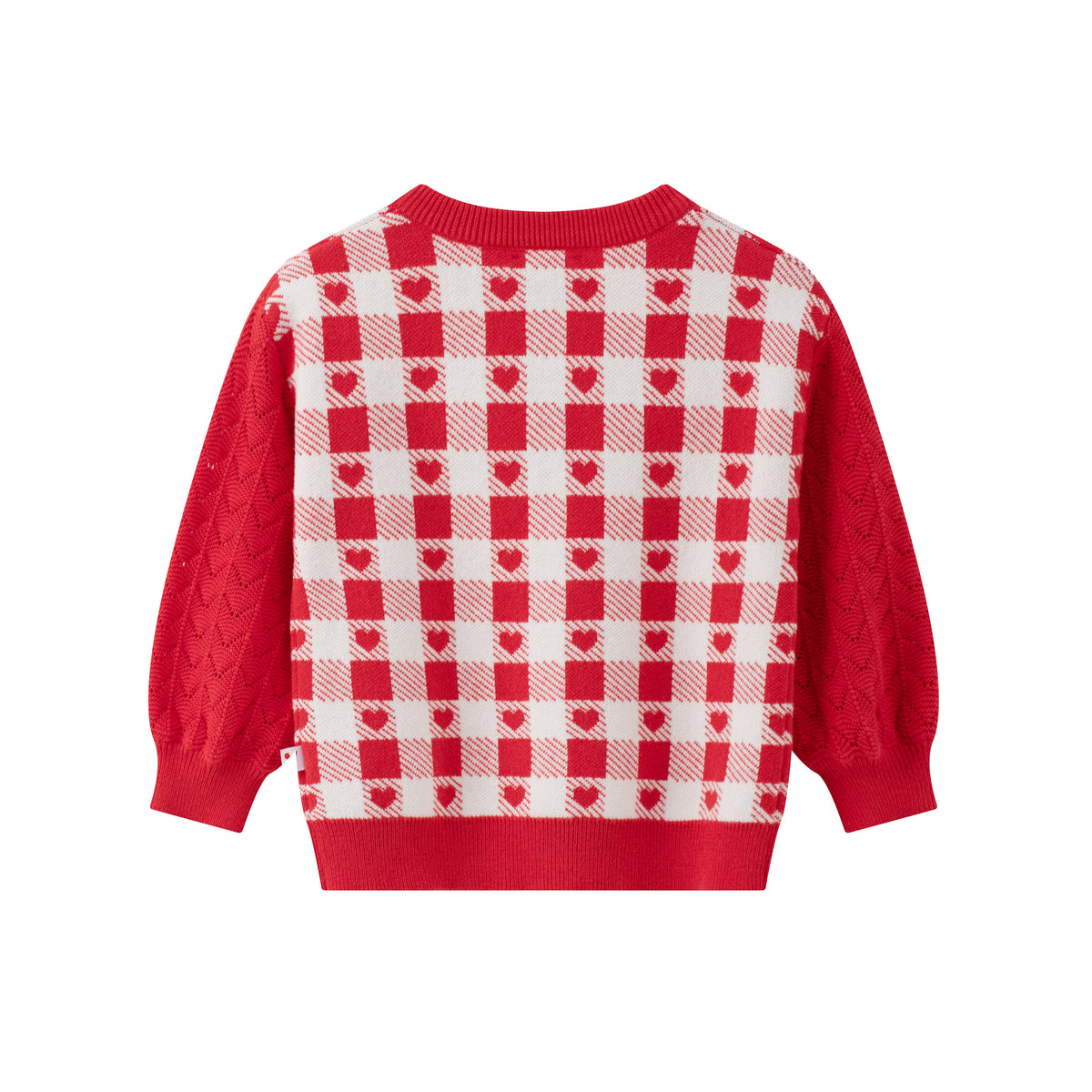 Vauva SS24 - Baby Girl Plaid Long Sleeve Sweater (Red) - Product 2