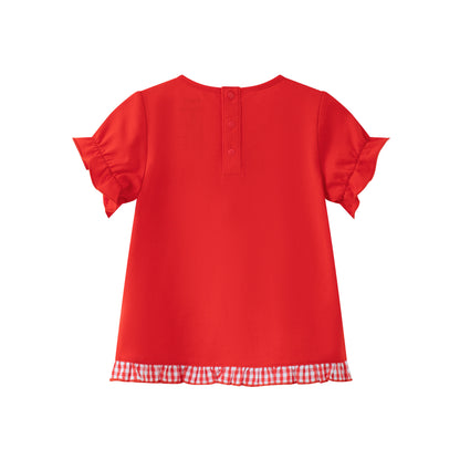 VAUVA Vauva SS24 - Baby Girl Plain Print Short Sleeve Top &amp; Bottom Set Top &amp; Bottom Set