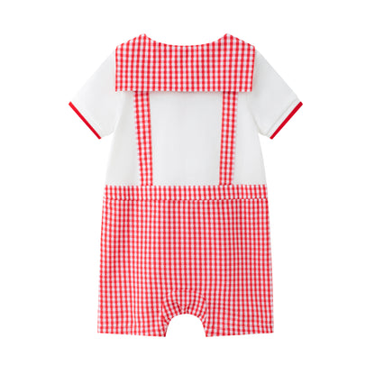 VAUVA Vauva SS24 - Baby Plaid Pattern Short Sleeve Romper Romper