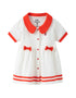 VAUVA Vauva SS24 - Baby Girl Sailor Hook Embroidered Shirt Dress (Red) Dress