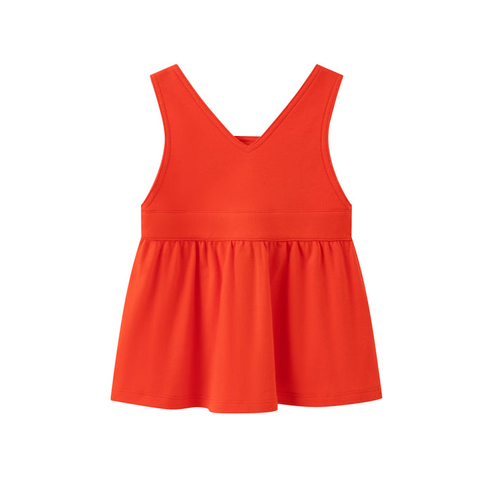 Vauva SS24 - Baby Girl Sailing Embroidered Tank Dress (Red)