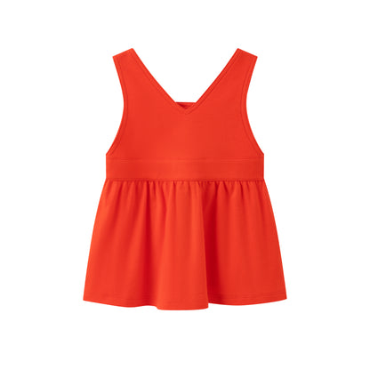 VAUVA Vauva SS24 - Baby Girl Sailor Hook Embroidered Tank Dress - Red Dress