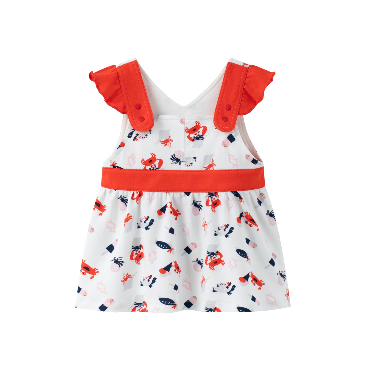 VAUVA Vauva SS24 - Baby Girl Crab Print Tank Dress (Red) Dress