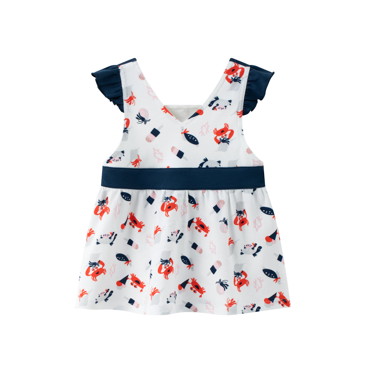 Vauva SS24 - 女嬰螃蟹印花背心裙 (藍色) 