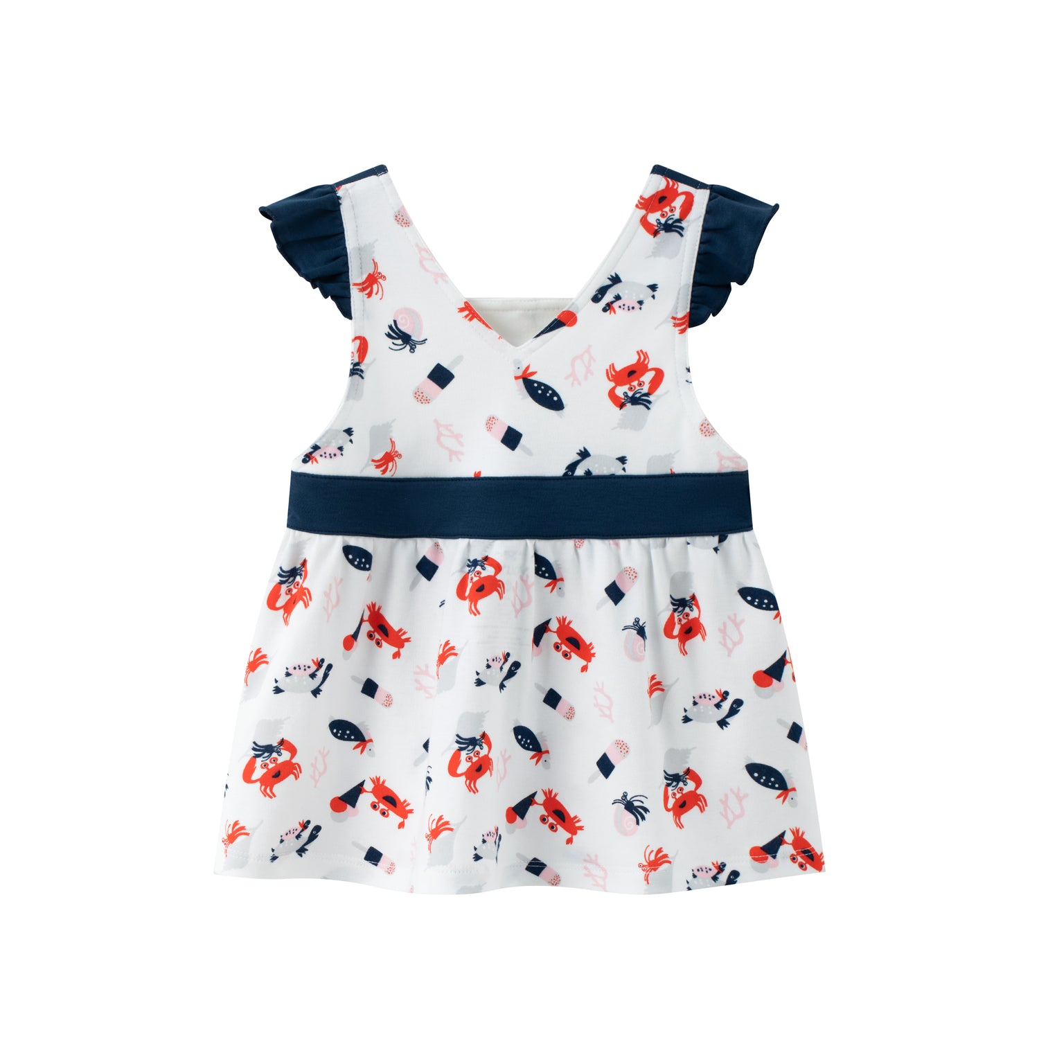 VAUVA Vauva SS24 - Baby Girl Crab Print Tank Dress (Blue) Dress